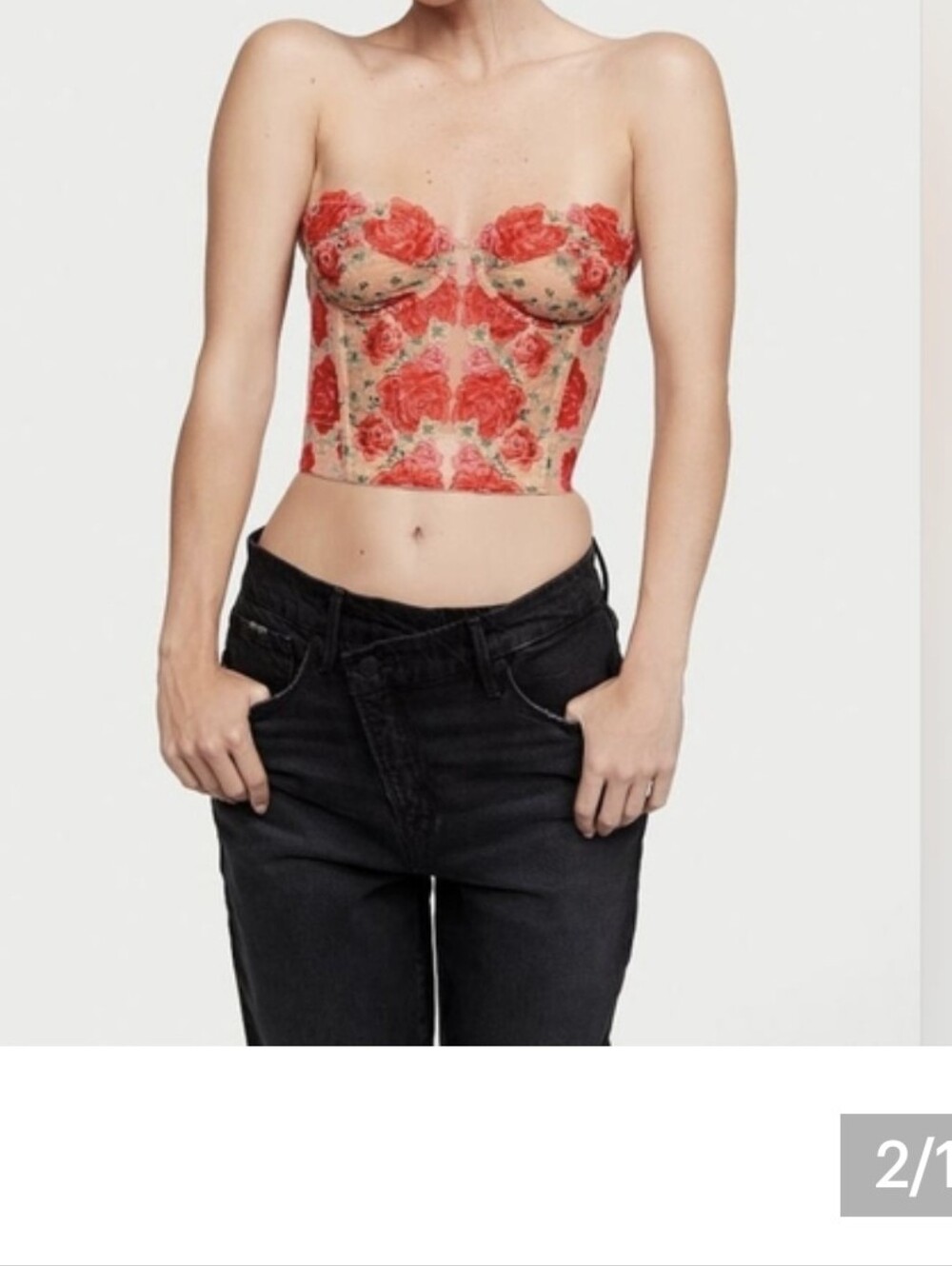 Victoria's Secret Red Rose Embroidered Bustier Camisole
